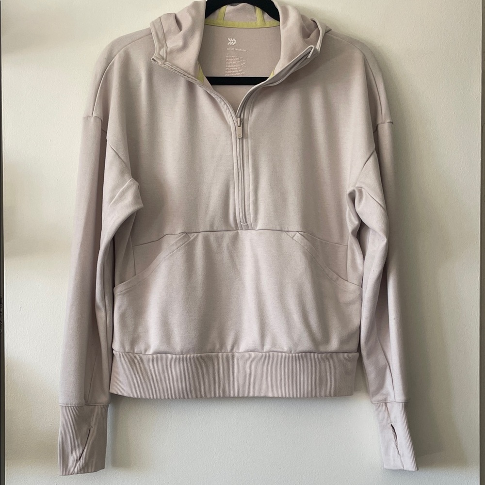 All In Motion|Light Beige/Oatmeal Half-Zip Hoodie|Small|EUC